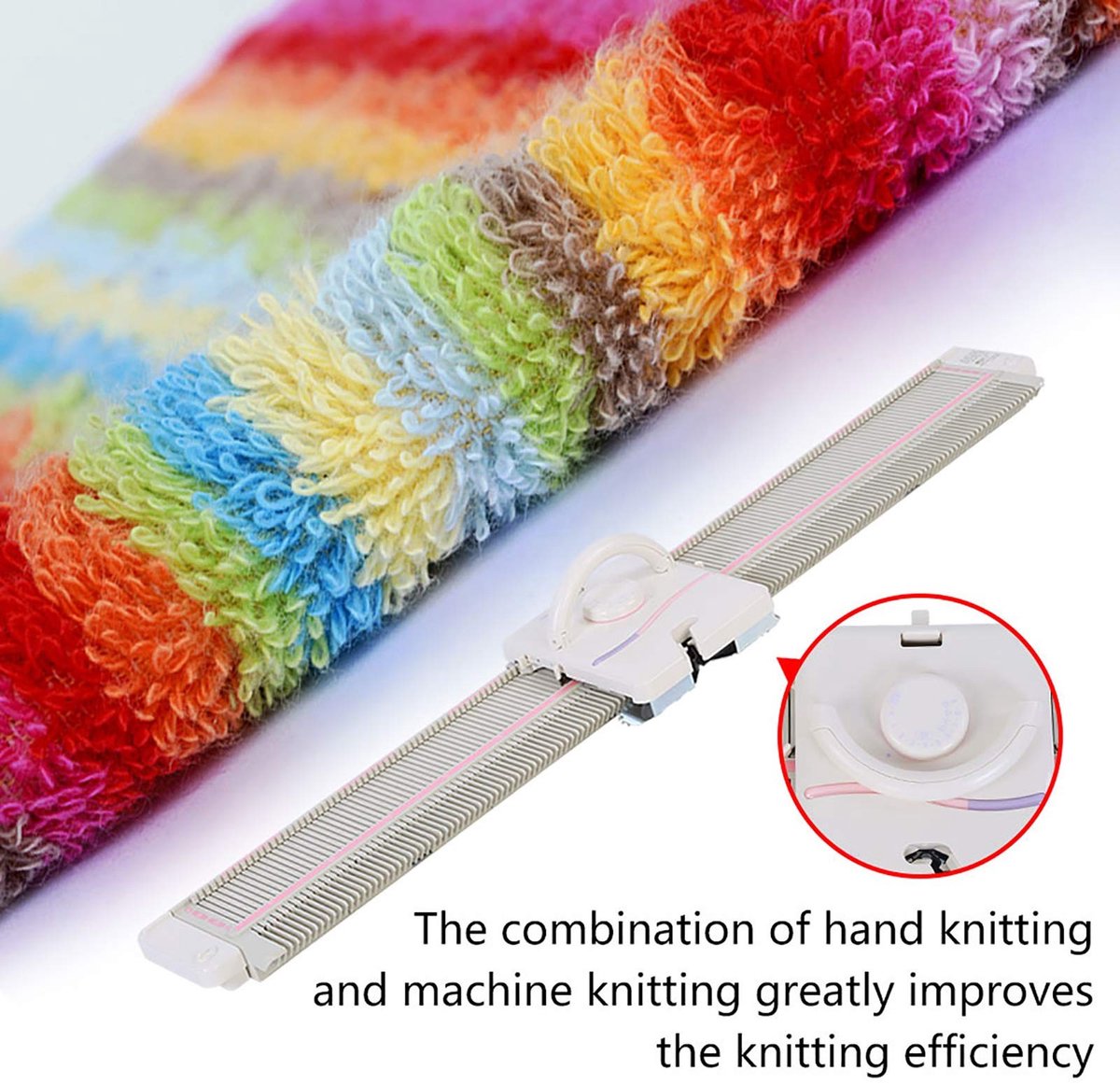 Elzusha - LK150 Breimachine - Elektrische Breimachine - Gebruiksvriendelijk - Wit en Roze - Perfect voor Volwassenen - Hobby en Creativiteit