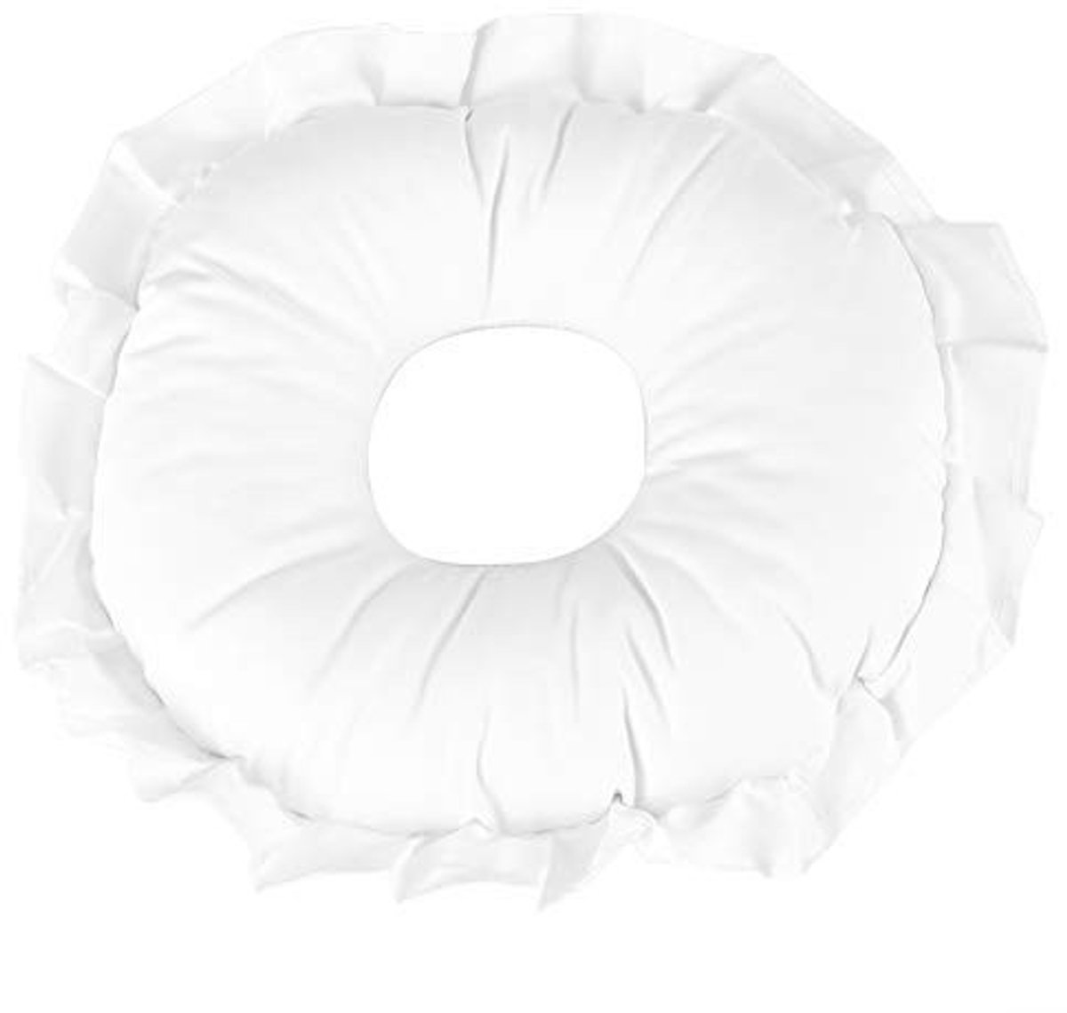 Dailygoods - Plat kussen met gat - Donutkussen voor gezichtsmassage - Ideaal voor beautysalon - Ergonomisch ontwerp - Geschikt voor volwassenen - Poly
