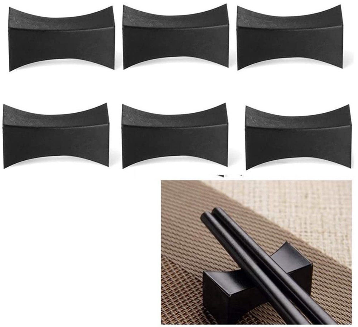Dailygoods - Eetstokjes planken - Eetstokjes houder - Duurzaam en praktisch - Zwart - Restaurants accessoires - Perfect voor sushi en Aziatische gerec