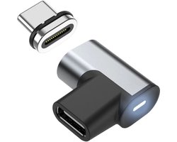 DrPhone VoltAngle – USB-C Magnetische Adapter 240W – 90 Graden USB-C Naar USB-C Connector – 40Gbps Data – 8K Video – LED Indicator