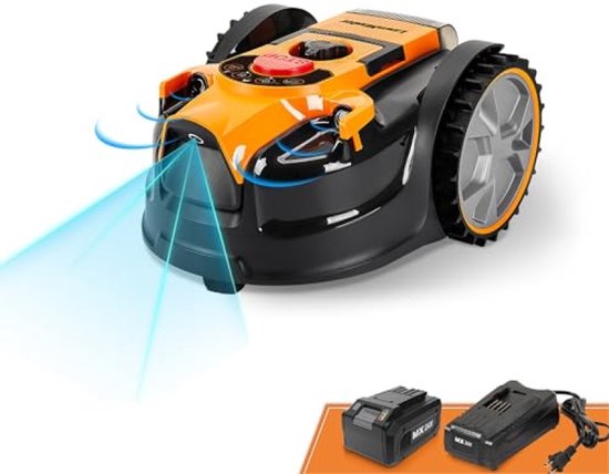 Robotmaaier OcuMow draadloos zonder kabel, 4 uur maaien, spot-cut, 20-60 mm hoogte, 100 m² gazon