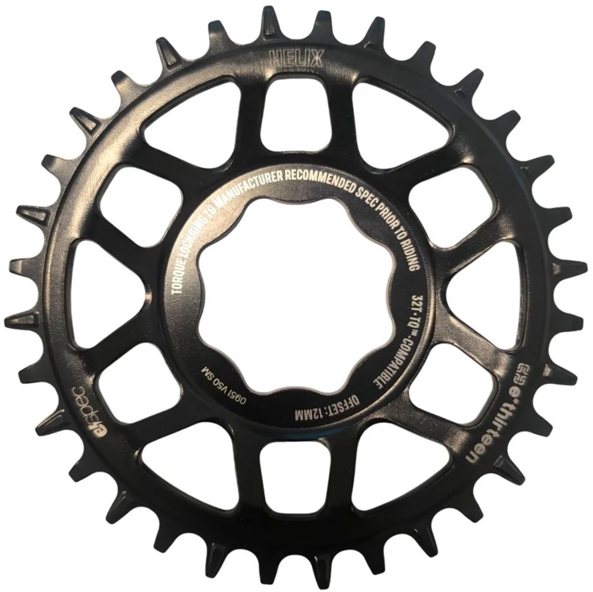 E-thirteen Helix Core Tq Hpr50 Dm 21.5mm Offset Kettingblad Zilver 32t