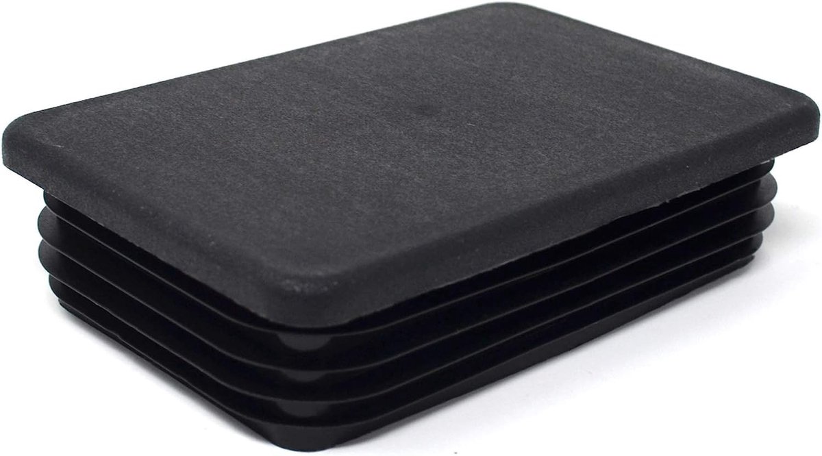 Dailygoods - vierkante buisstoppen - lamellenstoppen - eenvoudig te monteren - zwart - robuust polyethyleen - geschikt voor wanddikte 3,5-6 mm - 2 stu