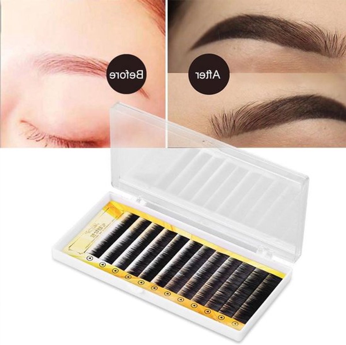 Zwarte Valse Wenkbrauw Extensions - Individuele Wenkbrauwen 5-8mm - Wenkbrauwverlenging