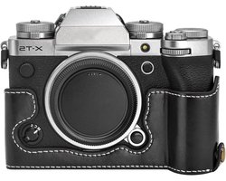 Hoogwaardige PU Leren Half Case voor Fujifilm X-T5 Digitale Camera – Beschermende Grip, Zwart, Compact en Stijlvol Accessoire