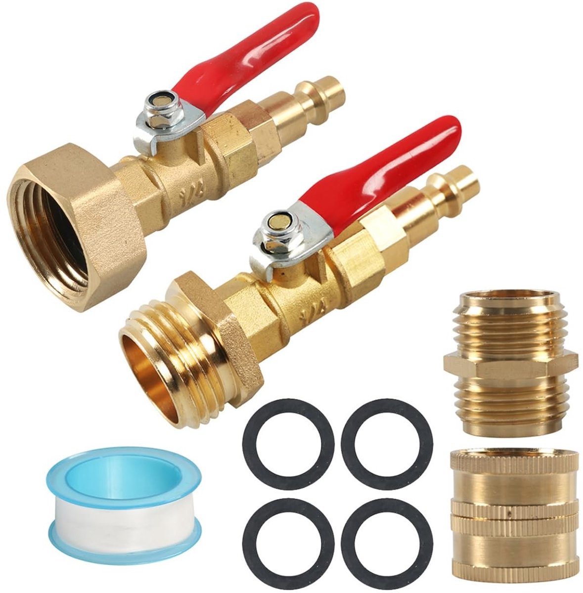 Zeynomax - Winterize Blowout Adapter - Mannelijke Snelle Verbinding - Eenvoudig in gebruik - 1/4'' en 3/4'' - Voor winterklaar maken - Ideaal voor R..