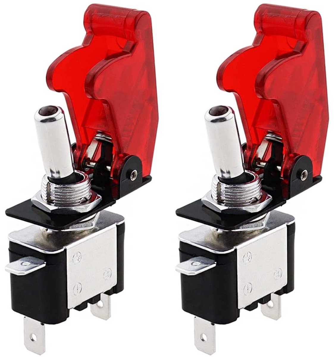 Zeynomax - Heavy Duty Rocker Toggle Switch - 12V 20A met LED - Veiligheidsdeksel voor Auto - Betrouwbaar en duurzaam - Geschikt voor Boot en Truck -..