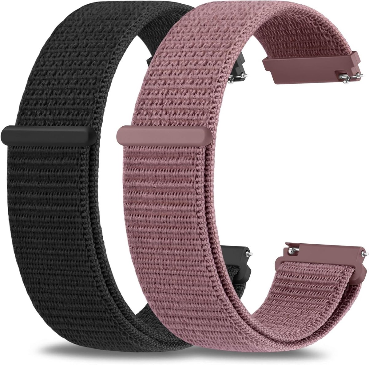 2 x 22 mm Nylon Vervangband voor Garmin Forerunner 255 en Venu 2, Elastische Sportband, Compatibel met Vivoactive 4 en Forerunner 265