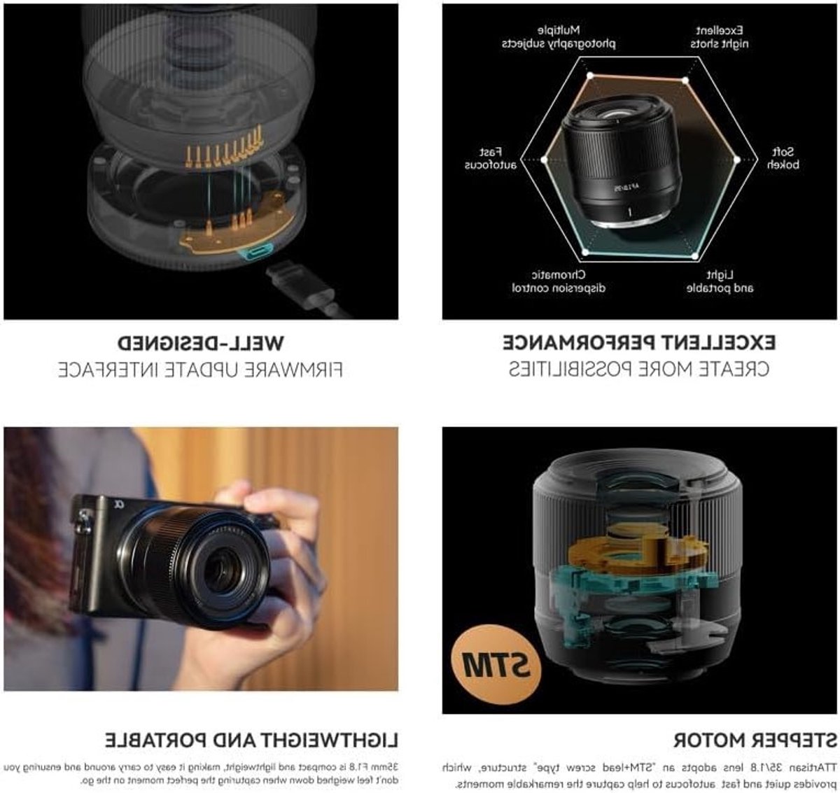 35mm F1.8 Autofocus Lens voor APS-C Camera's met Fuji X Mount - Compatibel met X-A1, X-T1, X-E2S en Meer