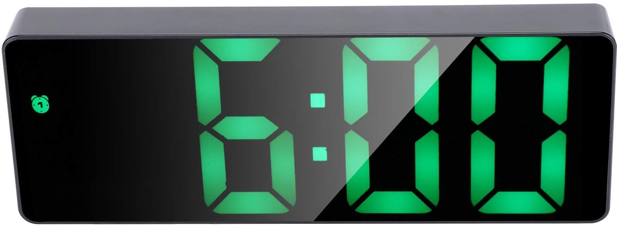 Vlemico - Digitale Wekker - Elektronische Klok - Stijlvol Design - Groen - USB Aansluiting - Energiezuinig - Geschikt voor Thuiskantoor - Compact f...
