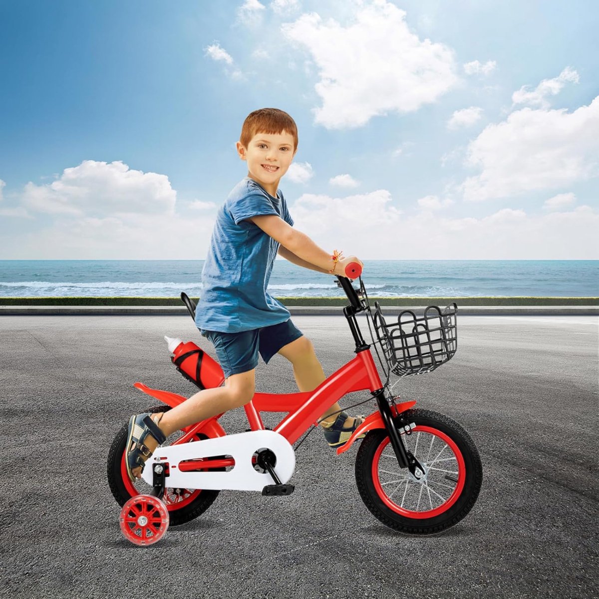 Aurixi® Kinderfiets – Kinderfiets vanaf 3 jaar – Loopfiets –Rood- 85cmx 40cmx55cm; 7 kg