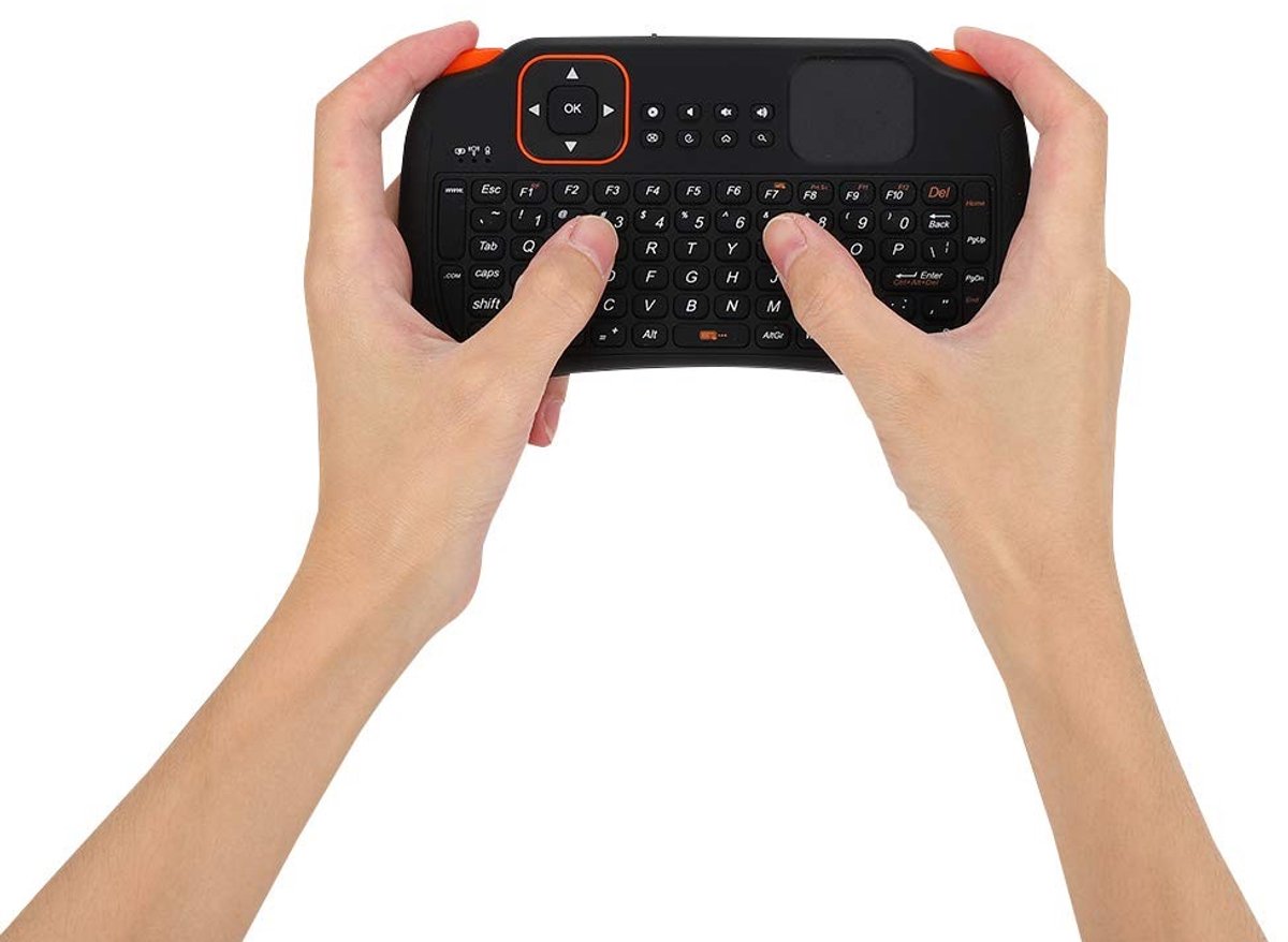 Dailygoods - Mini Draadloos Toetsenbord - Afstandsbediening met Touchpad - Zwart - Ideaal voor Smart TV - Geschikt voor Android, PC en Laptop
