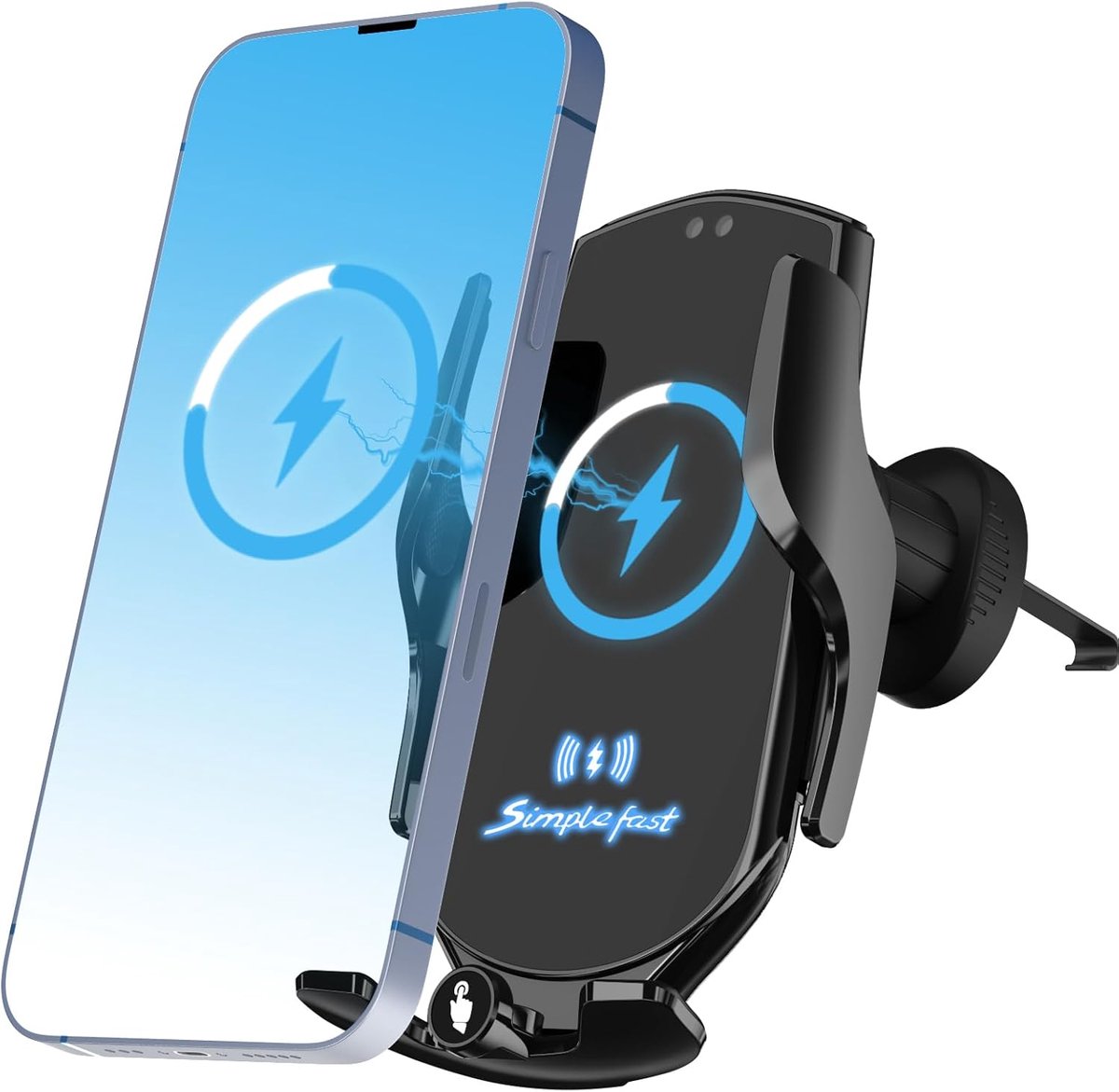 Auto Telefoonhouder - Met Oplaadfunctie - Ventilatierooster - Universeel - Zwart