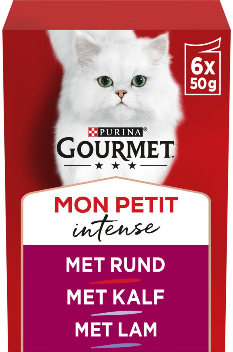 Bol.com Gourmet Mon Petit Intense - Kattenvoer Natvoer - Vlees - 48 x 50 g aanbieding