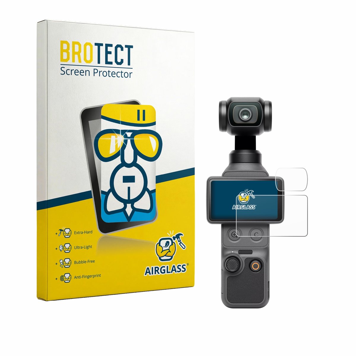 Screenprotector voor DJI Osmo Pocket 4 (Display + Lens) Beschermglas transparant