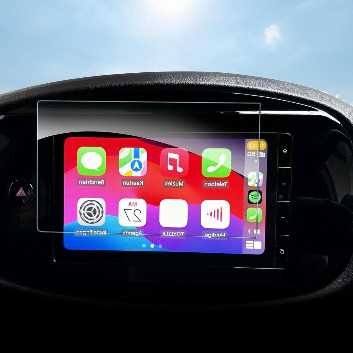 Compatibele 9 Inch Navigatie Screen Protector voor Toyota Aygo X 2022-2024 - Krasbestendige Bescherming en Accessoires voor Optimale Veiligheid