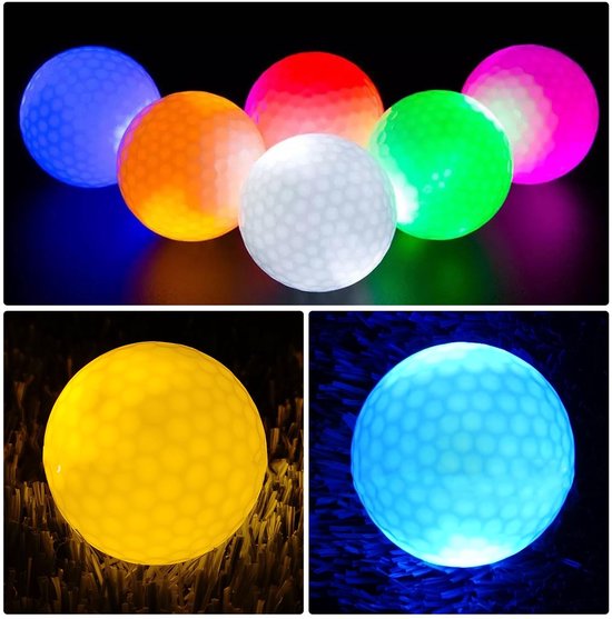 Dailygoody - Led-golfballen - Nachttraining - Oplichtende golfballen - Kleurrijke golfballen - Lichtgevende golfbal - Perfect voor golftraining - 6 stu van Merkloos — afbeelding 5