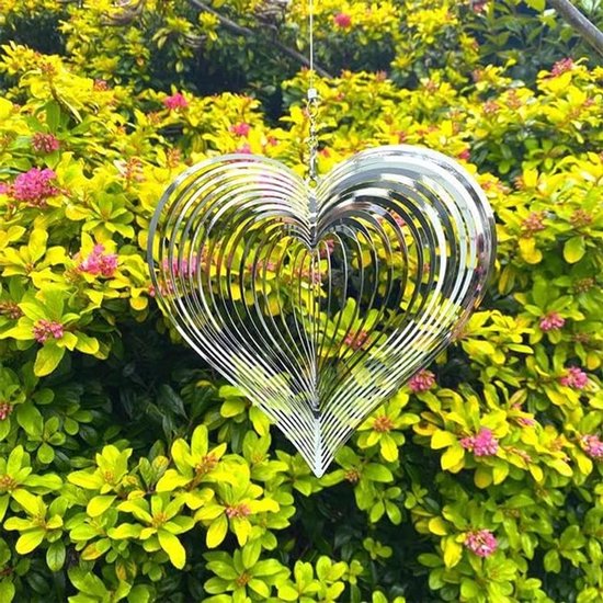 Kinetische Wind Spinner van Roestvrij Staal voor Tuin Decoratie - 3D Hangende Windvanger voor Binnen en Buiten, Beweging en Kunst in de Tuin — afbeelding 2