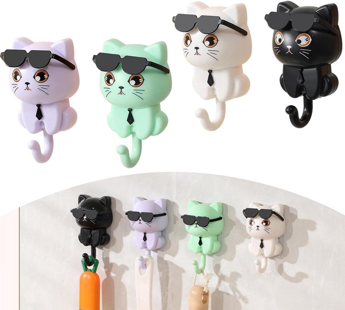 4 Pcs Self Adhesive Clothes Hooks