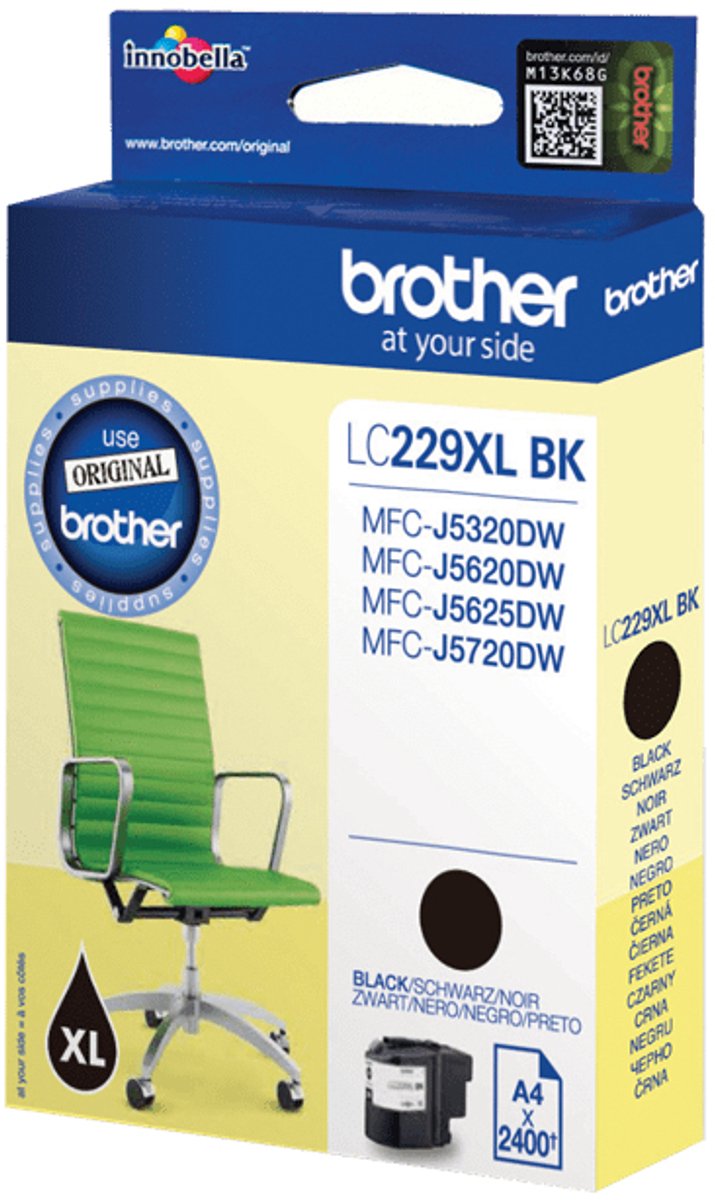 Brother LC22EY inktcartridge, origineel geel, 1 stuk