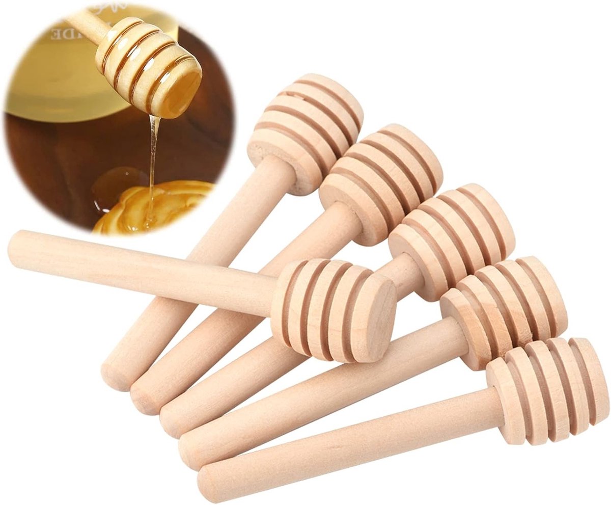 Houten Roerstaafjes voor Honing, 50 Stuks, Ideaal voor Koffie, Melk en Thee, Perfect voor Thuis en Winkels