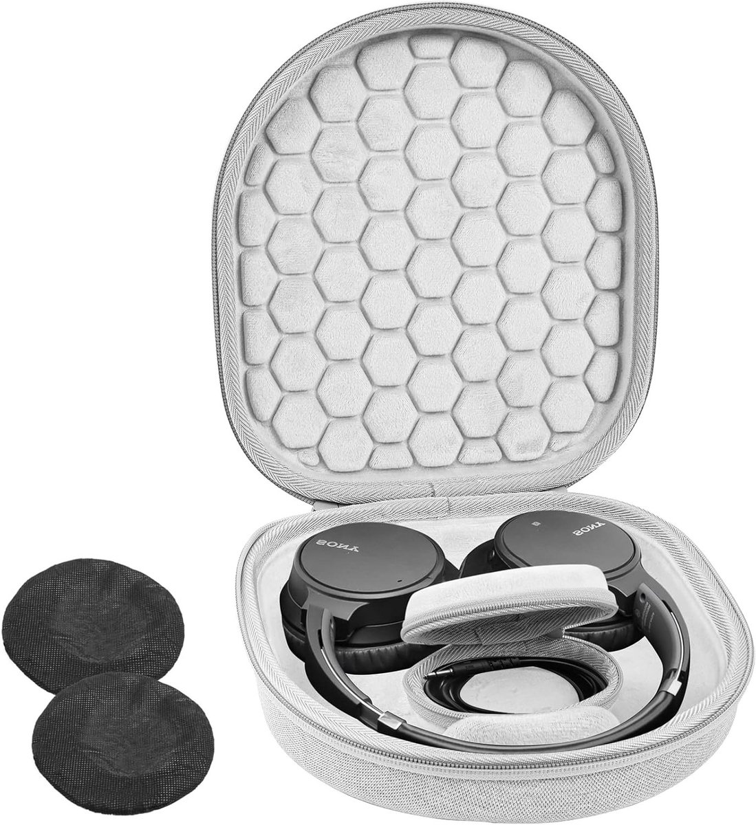 Duurzame Hard Case voor Draadloze Noise Cancelling Hoofdtelefoons met 2 Stofhoezen en Reisbescherming - Geschikt voor Diverse Modellen