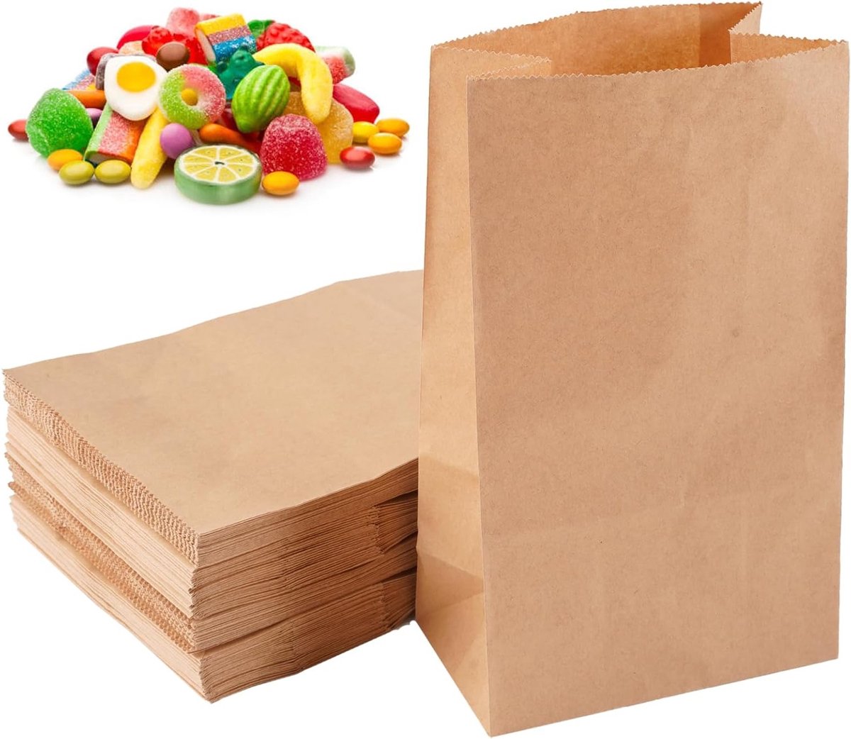 Kleine Papieren Tassen 100 Stuks, 21 x 12 x 7 cm, Kraft Tassen voor Cadeaus, Trouwen en Feestjes
