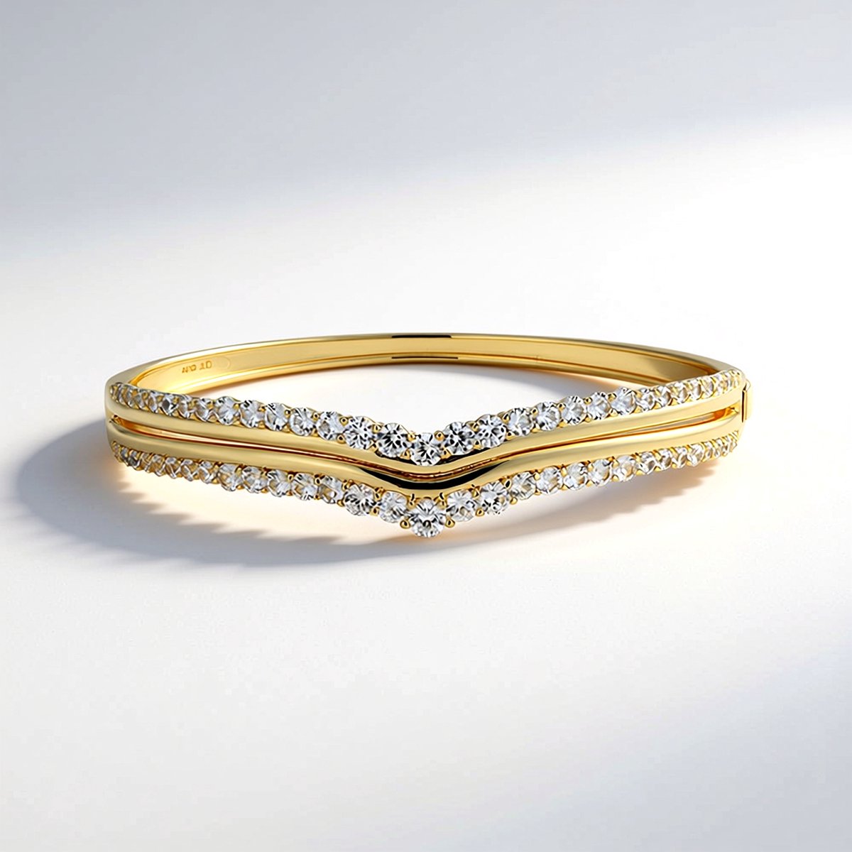 Cavill - Zilveren Armband 925 Sterling Zilver Goudverguld - Nigeriaanse Zirkoon 6,36 ct Rond Pavé - Elegante Smalle Armband Dames Luxe Sieraad