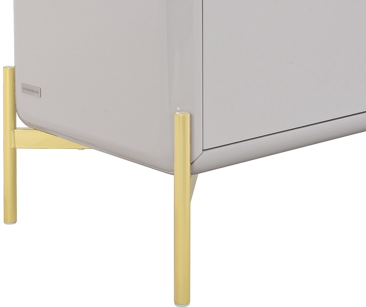 Vente-unique TV-meubel met 3 lades van MDF - Beige en goud - LYBAKA
