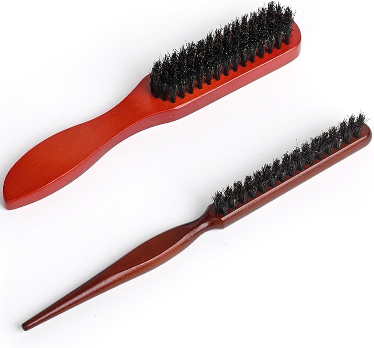 Set van 2 Natuurlijke Borstel met Egelhaar voor Haar en Baard, Ideaal voor Stijl en Verzorging van Haar en Baard