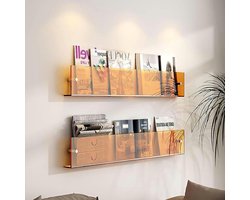 Acryl Magazine Houder - Brochure Display - Ruimte Organiseren - Aan de muur monteerbaar - 1 Pack - Transparant