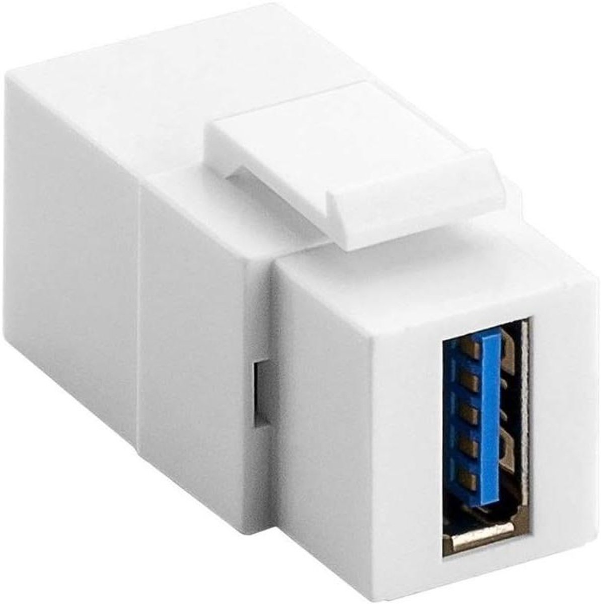 USB 3.0 Keystone Module - Keystone Connector - Netwerk Verbindingen Maken - Snap-in Montage - 2 Poorten - Wit