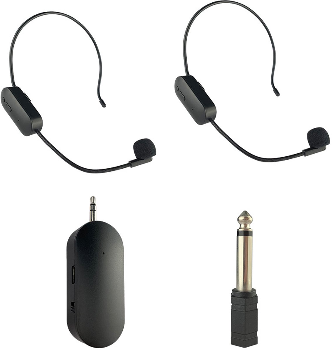 Draadloze UHF Headset Microfoon 2-in-1 - Handheld en Headset Microfoon met 165ft Bereik voor Onderwijs, Fitness en PA Systemen-Eendelige set