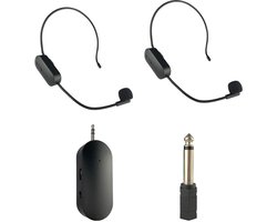 Draadloze UHF Headset Microfoon 2-in-1 - Handheld en Headset Microfoon met 165ft Bereik voor Onderwijs, Fitness en PA Systemen-Eendelige set