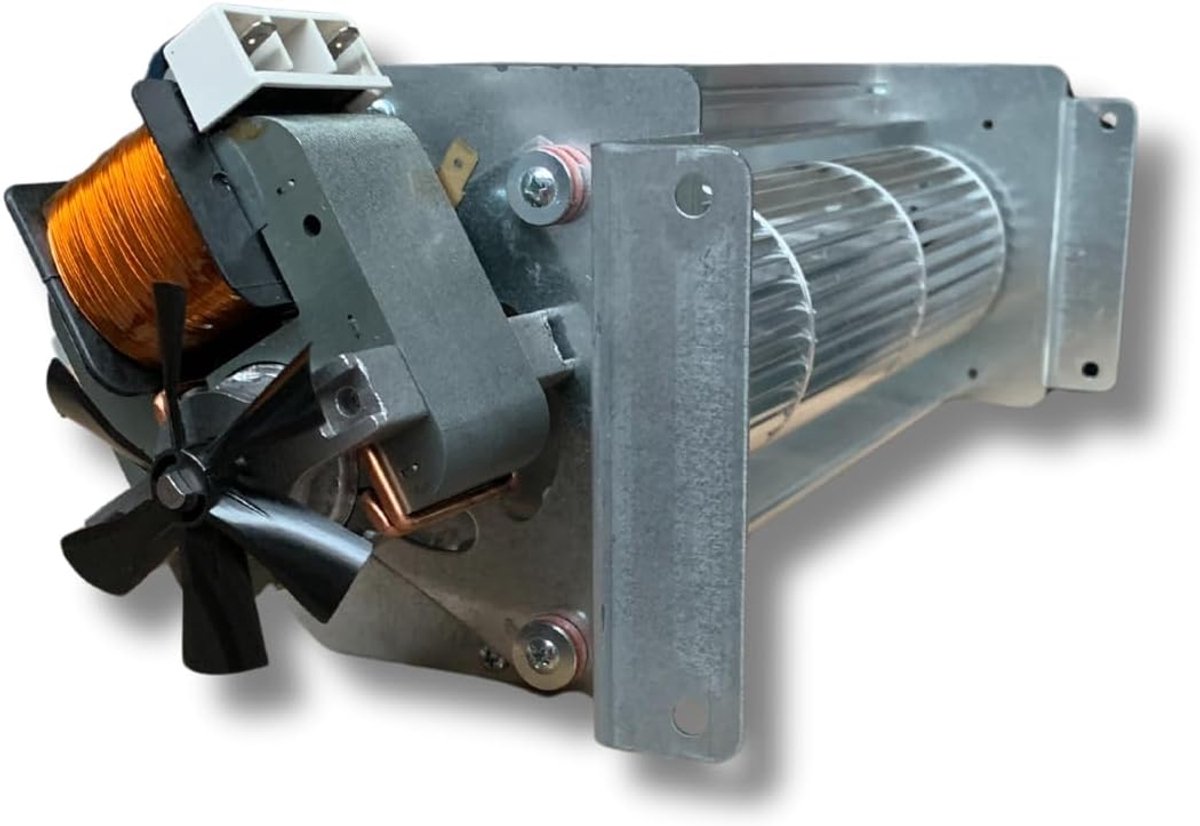 Ventilator voor pelletkachels - Luchtverplaatser - Verwarming optimaliseren - Hoge temperatuur geschikt - 43x33x8 cm - Grijs