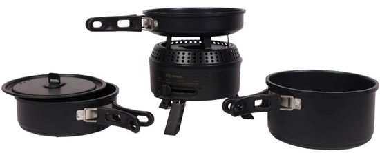 Campguru Hybrid Stove Set - Kooktoestel - Gas en elektrisch - Inclusief 3 pannen - Compact op te bergen — afbeelding 3