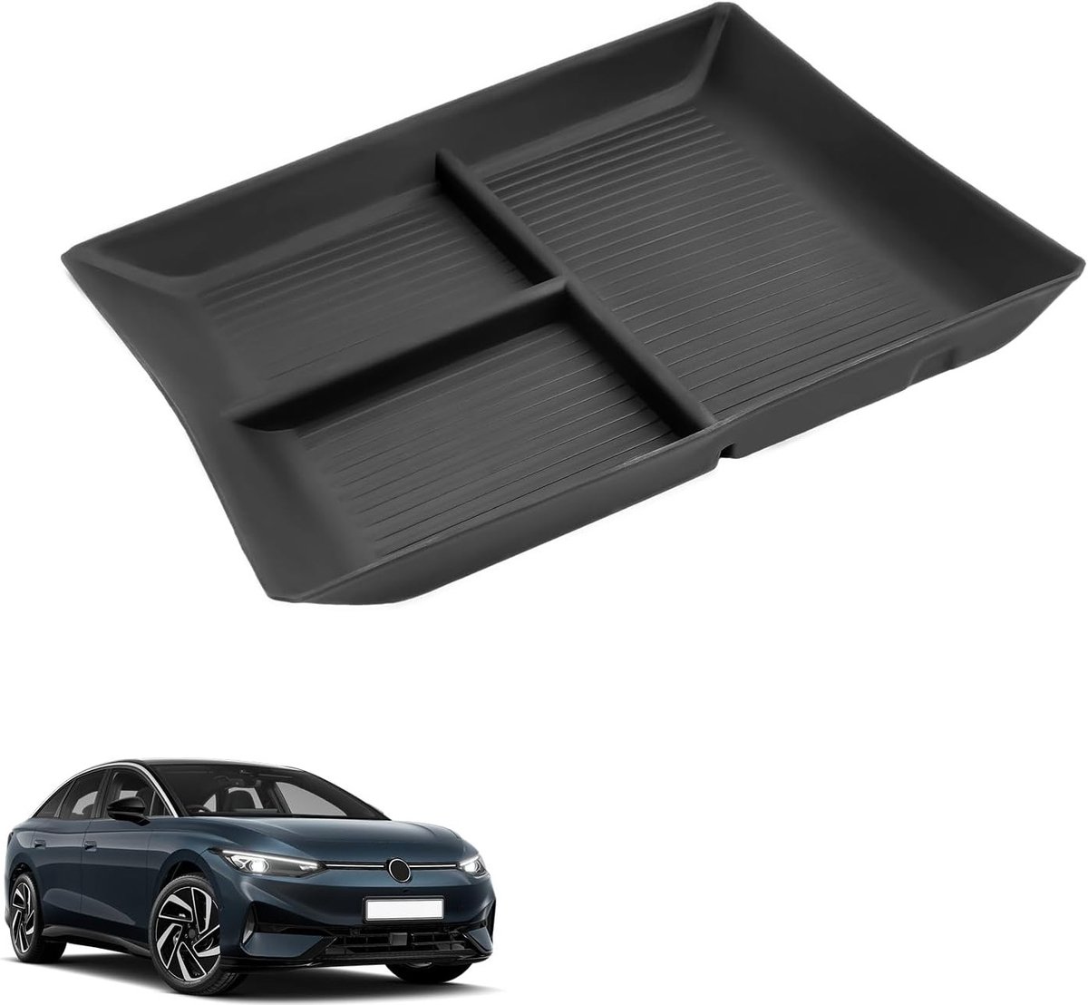Center Console Opbergdoos voor VW ID.7 (2024/2025) - Armsteun Organizer met Antislip Mat, Zwart, Perfect voor Auto Accessoires en Interieurorganisatie