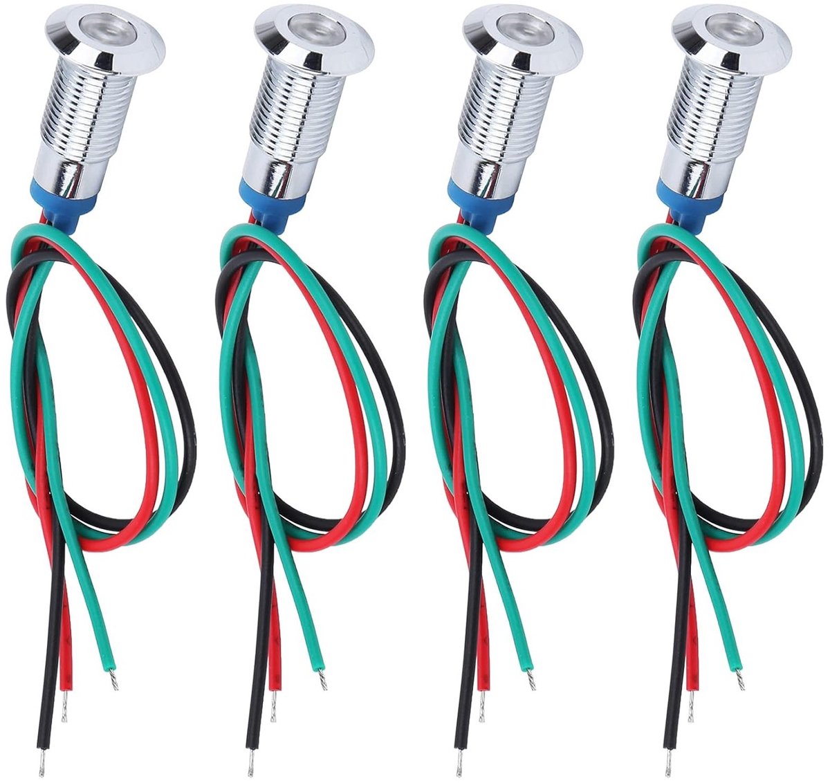 Dailygoods - LED-indicatielampje - Voorbedraad controlelampje - Rood en groen - 12V-24V - Gemeenschappelijke anode - Voor voertuigen - Compact formaat