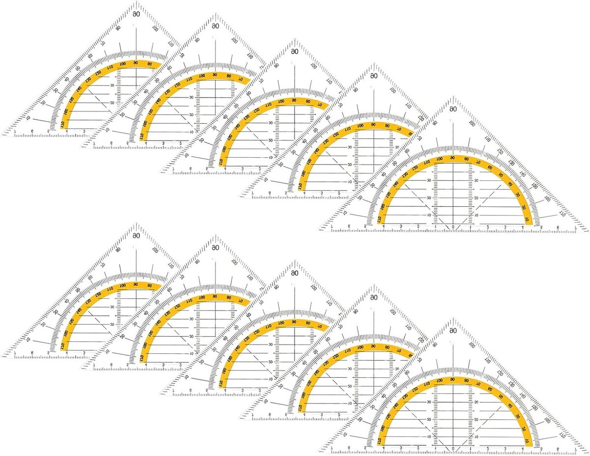 Set van 10 Flexibele Geometrische Driehoeken voor Tekeningen en Ontwerpen - Perfect voor Studenten en Kantoorgebruik
