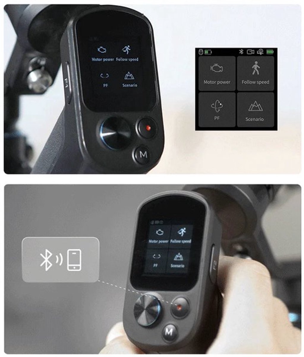 Gimbal Smartphone - Stabilisator voor Smartphone & Camera - Gimbal voor Smartphone & Camera - 3-Axis - Alles-in-één - Handheld spiegelloos - met AI-tracker Magnetic Fill - Kantelhoek +170°~-45° - 360° - Zwart