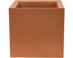 Plantenbak Polyethyleen - Grote Buitenpot - Planten Buiten - Waterbesparend Systeem - 50 x 50 x 28 cm - Terracotta