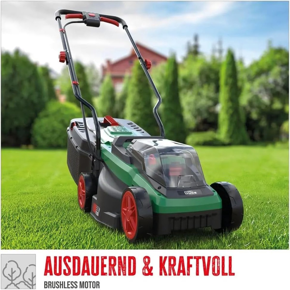 Accu Grasmaaier - Elektrische Grasmaaier - Klein Gazon Onderhoud - Borstelloze Motor - 32cm Snijbreedte thumbnail 2