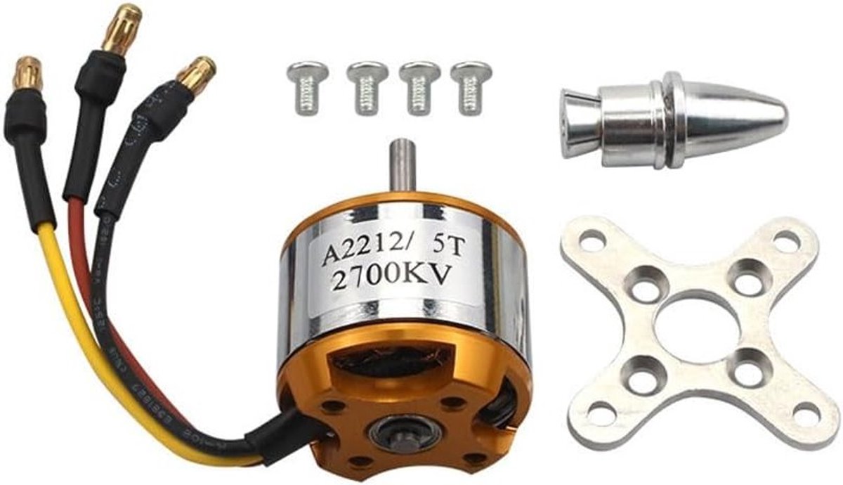 Krachtige 1800KV Brushless Outrunner Motor voor RC Vliegtuigen, Quadcopter en Multi-Copter - Inclusief Accessoires en Schroeven voor DIY Projecten
