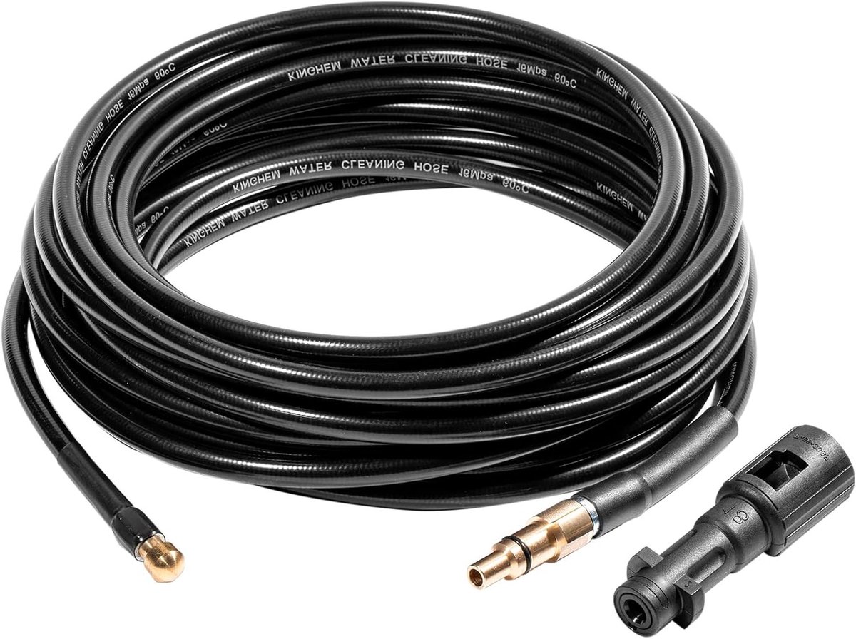 10M Flexibele Afvoerpijp Reinigingsslang met Adapter, Ontstopper en Reinigingsset voor Hogedrukreinigers en Afvoerleidingen, Geschikt voor K Series en LAVOR