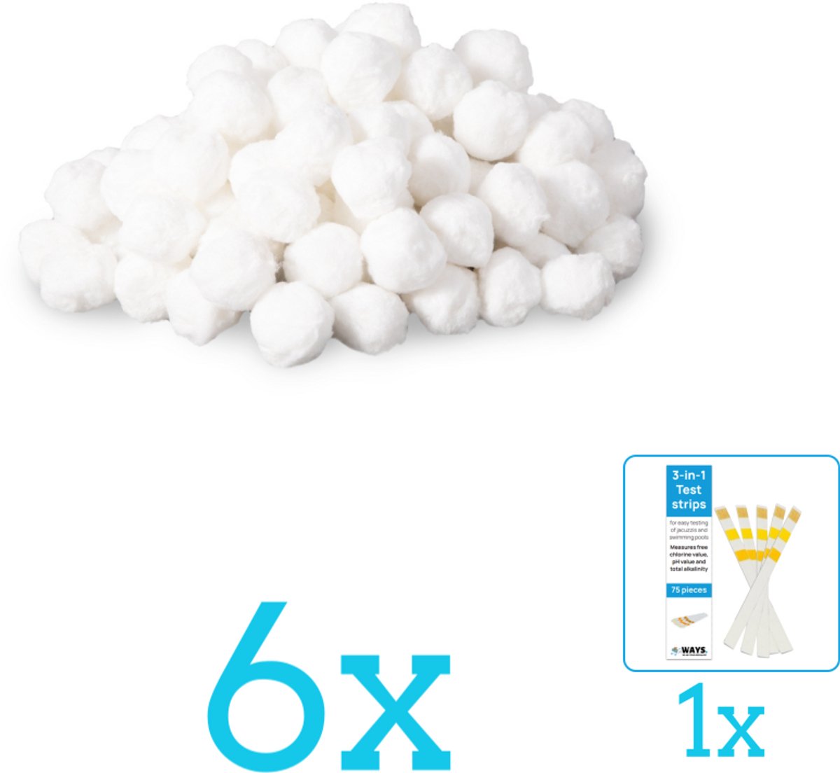 Intex - Filtermateriaal - Filterbollen 29045 - Geschikt voor Zandfilterpomp - Volumebundel - Filterbollen - 6-delig
