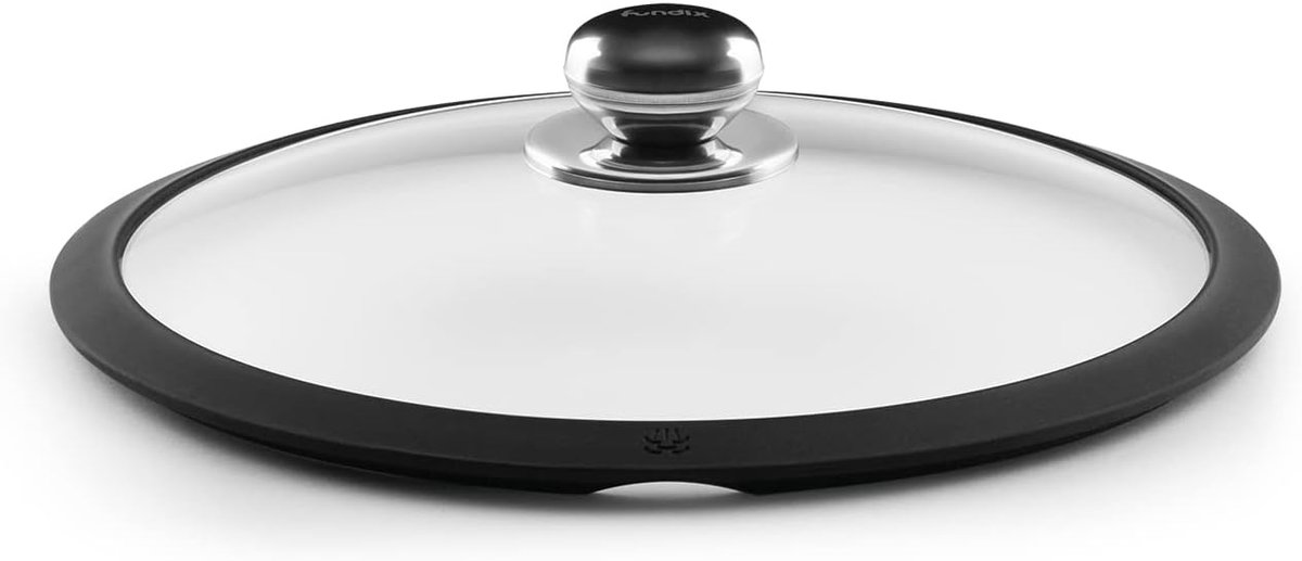 Glazen Pannendeksel Deksel met Ring Koken en Bakken Hittebestendige Rand 36 cm Diameter Transparant