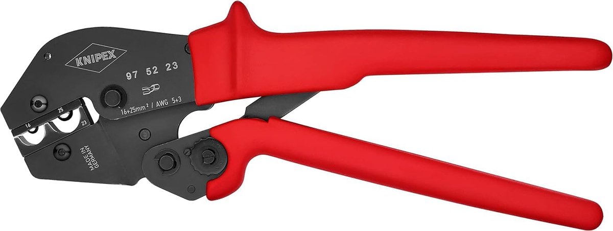 Krimptang - Elektrisch gereedschap - Professioneel werk - Tweehanden bediening - 250 mm - Rood