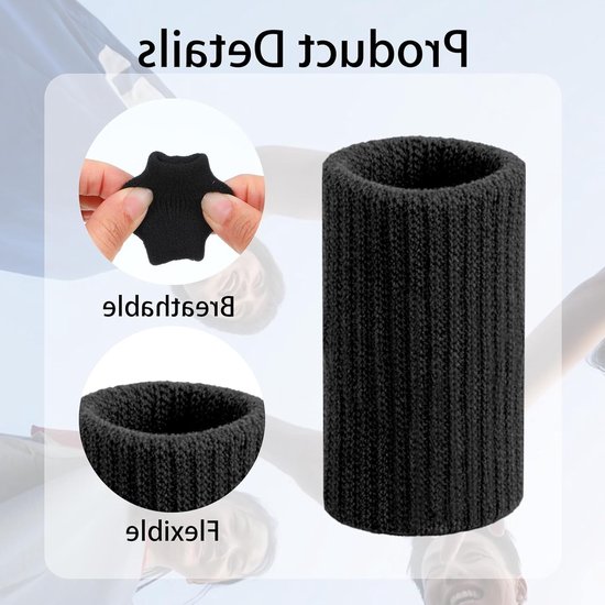 Set van 20 Vingerbeschermers, Nylon Elastische Vingerbandage voor Artritis en Sport, Pijnverlichting en Compressieondersteuning, Zwart en Duurzaam — afbeelding 2