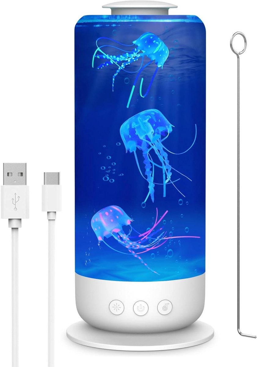 Kwallenlamp - Sfeerlicht Aquarium - Ontspanning Thuis - 7 Kleuren 2 Modi - 1 stuk - Wit