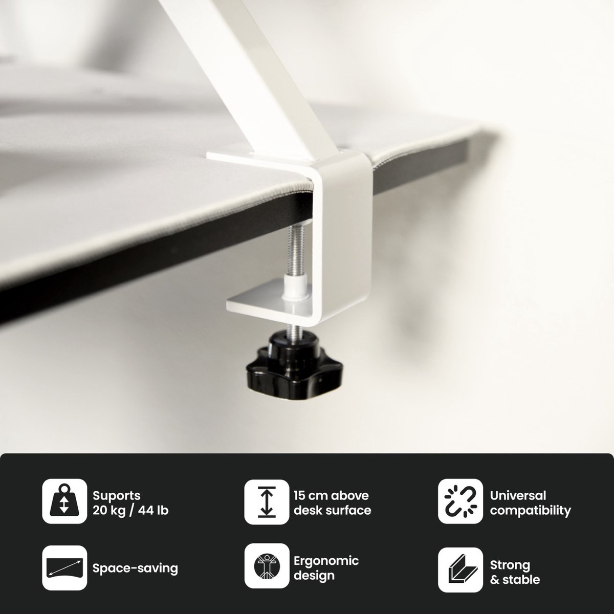 Arozzi Arena Desk Riser Large - White bevestiging thumbnail 3